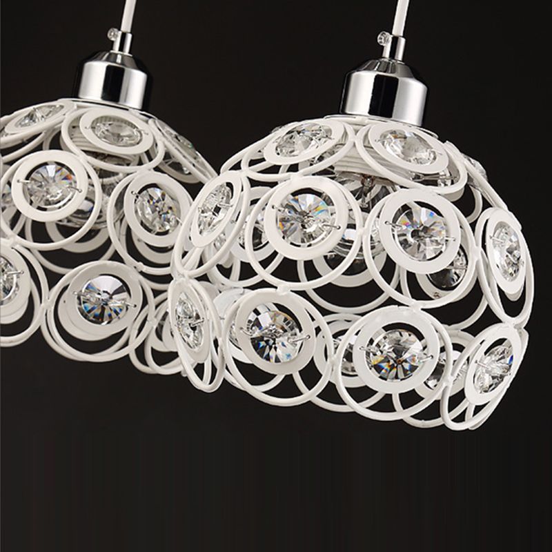 Salle à manger à teinte mondiale Crystal Crystal 3-Light Pendant moderne Lampe