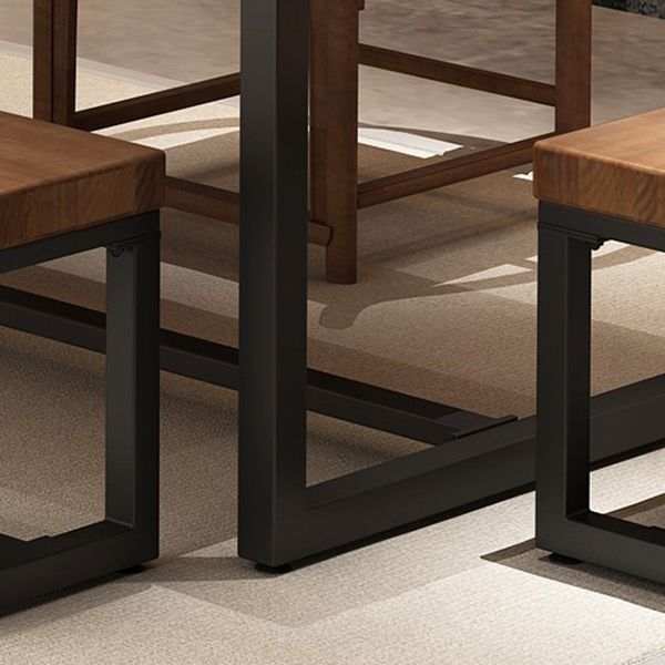 Industrial Rectangle Dining Table Pine Solid Wood Table with Trestle Base for Home Kitchen Dinner