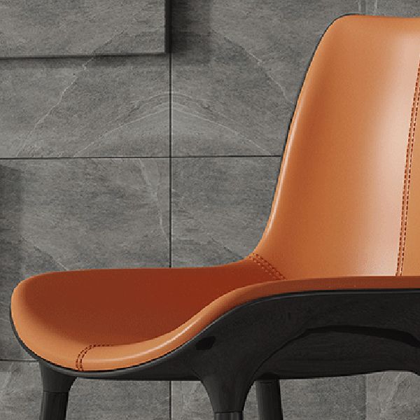 Sillas de comedor de cuero de estilo moderno, sillas tapizadas con respaldo sólido (juego de 2)
