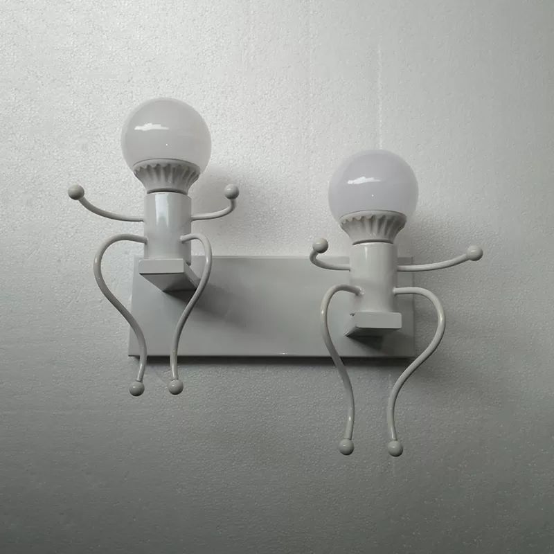 Lumière de nuit de style moderne Little People Two Lights Metal Sconce Light for Corridor Escair