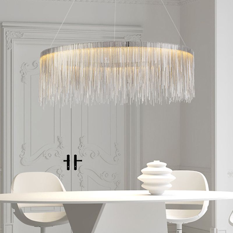 Runde Aluminiumhänge Deckenheizanhänger 1-Licht moderne LED-Anhängerlampe