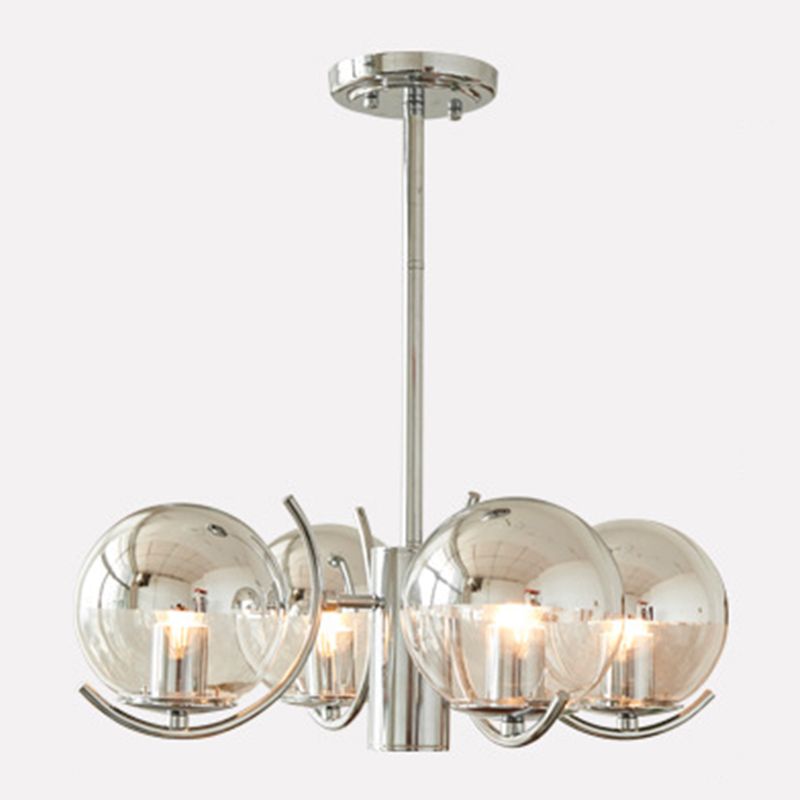 Postmodern Chandelier Light Fixtures Sliver Multi Head Hanging Chandelier for Bedroom