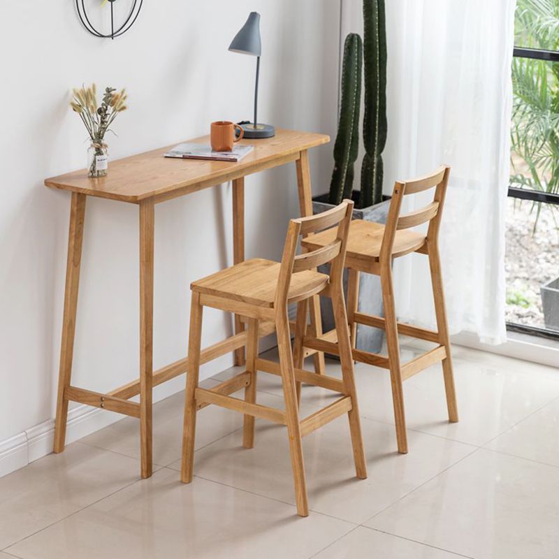 Modern Style Bistro Bar Table Solid Wood Rectangle Bar Table for Home