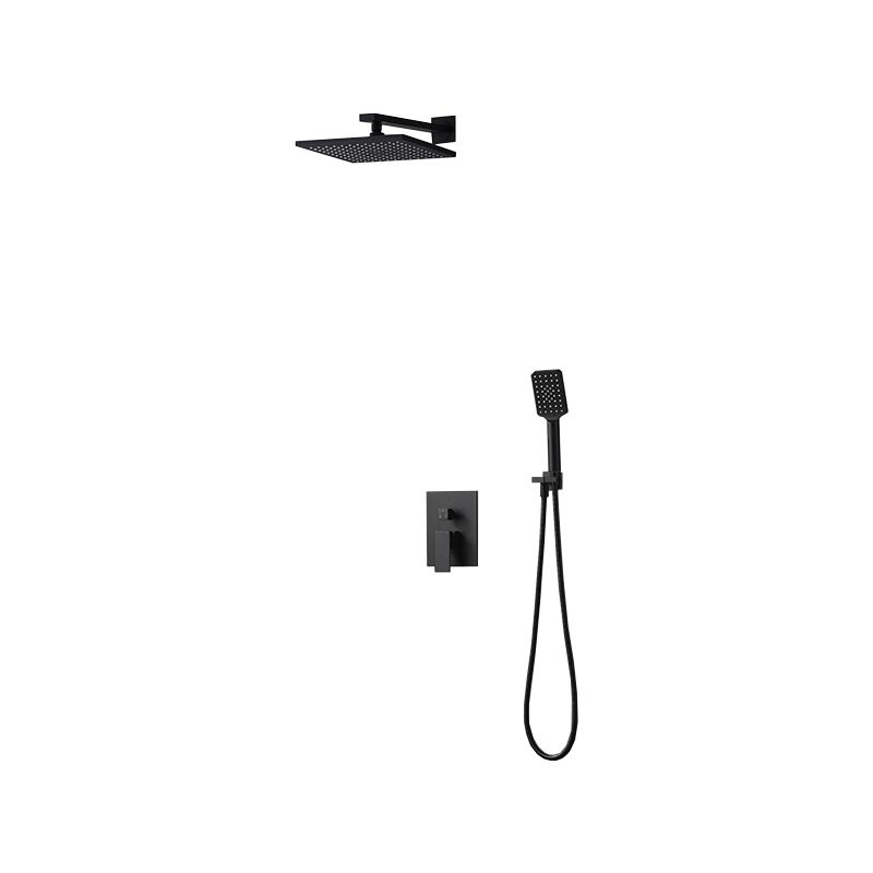 Square Black Spot Resist Shower Faucet Shower Arm Shower with Handheld Shower Head