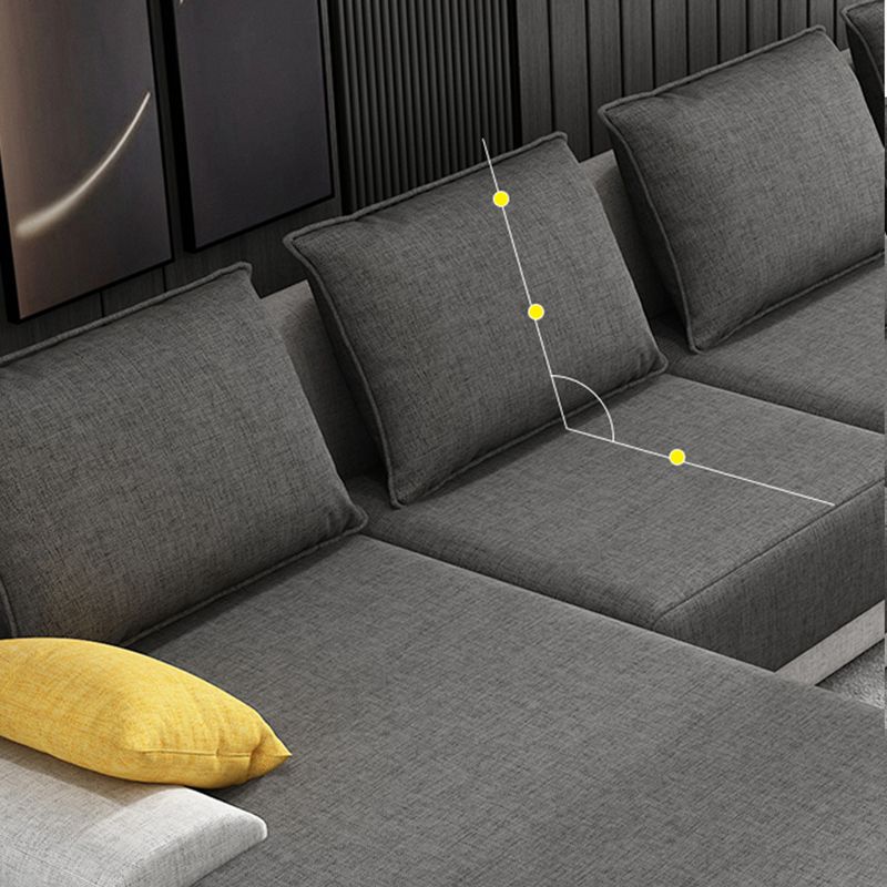 Contemporary Removable Cushions Loose Back Sofa with Reversible Chaise for Living Room