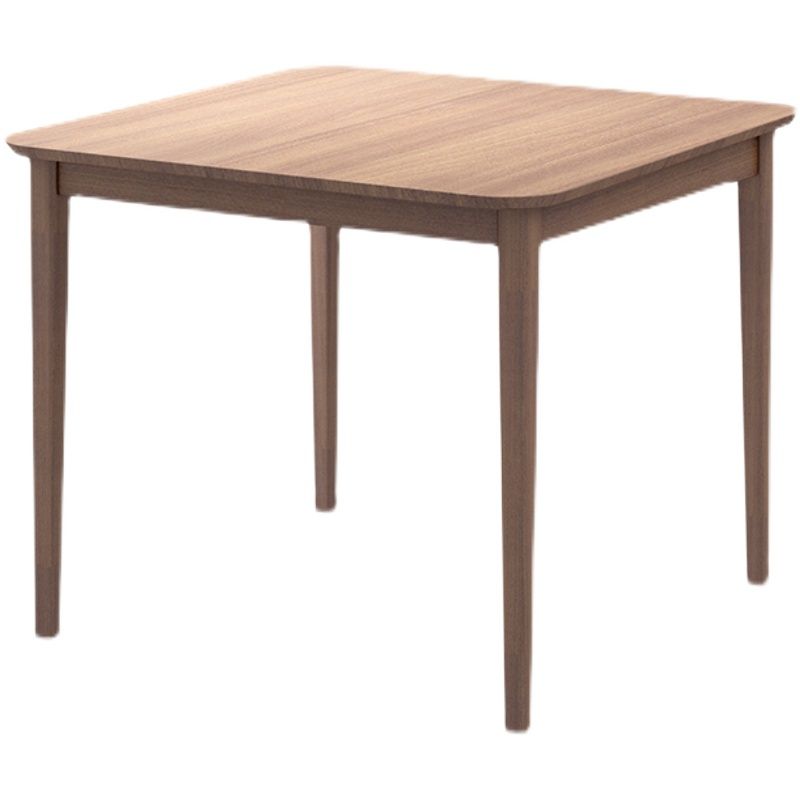 Solid Wood Dining Table Brown Square Dining Table with 4 Legs