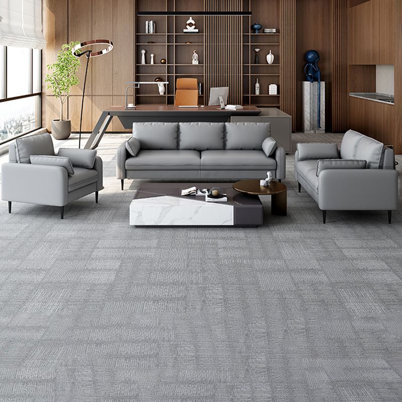 3-Seater Faux Leather Sofa Mid Century Loose Back Square Arm Settee