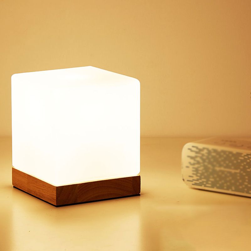 Modern Minimalism Table Light White Glass Bedroom Living Room Desk Lamp