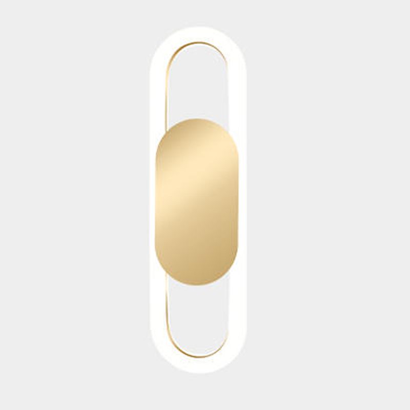 Oval 1 - Light Wall Flush Mount in Gold / Black Post Modern LED Wall Light