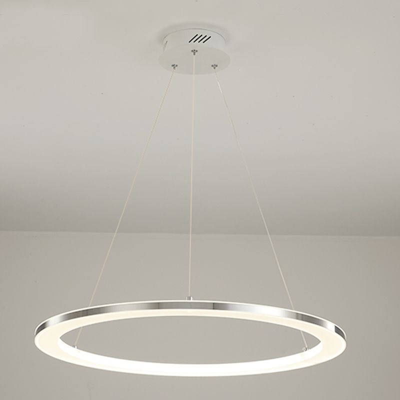 Circular 1-Light Hanging Light Fixtures Modern Style Metal Chandelier Pendant Light