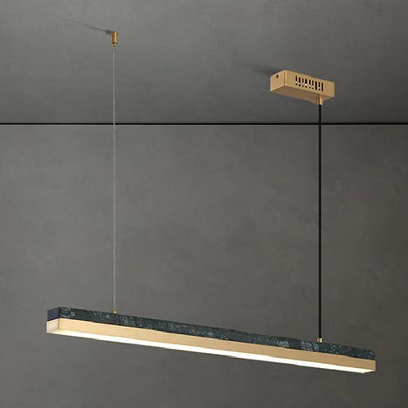 Modern Style Linear Hanging Pendant Light Metal One Light Pendant Light Fixture