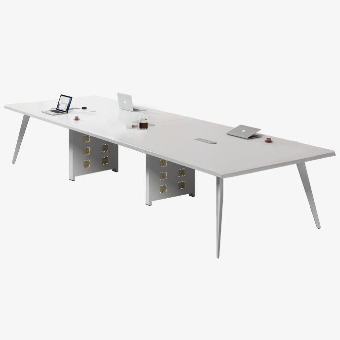 Contemporary Rectangle Dining Table Solid Wood Top Indoor Table with 4 Legs