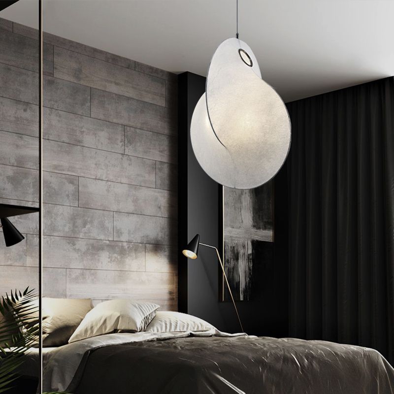 Blanc 1-Light moderne simplicité kit de lampe suspendue Pendentif en soie pour chambre à coucher