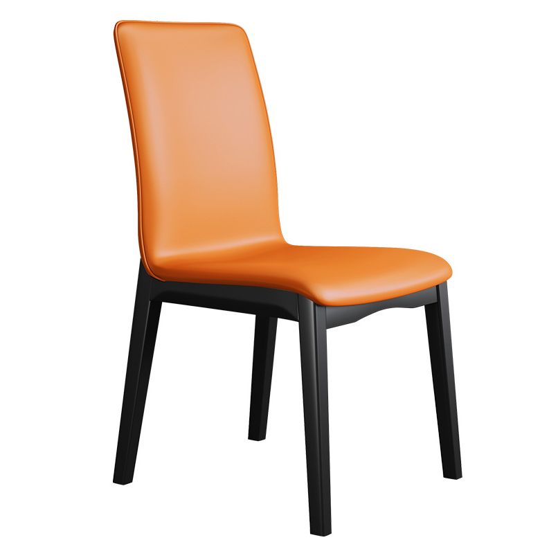 Chaise latérale en cuir de restaurant industriel, finition mate, chaise de salle à manger à dossier solide