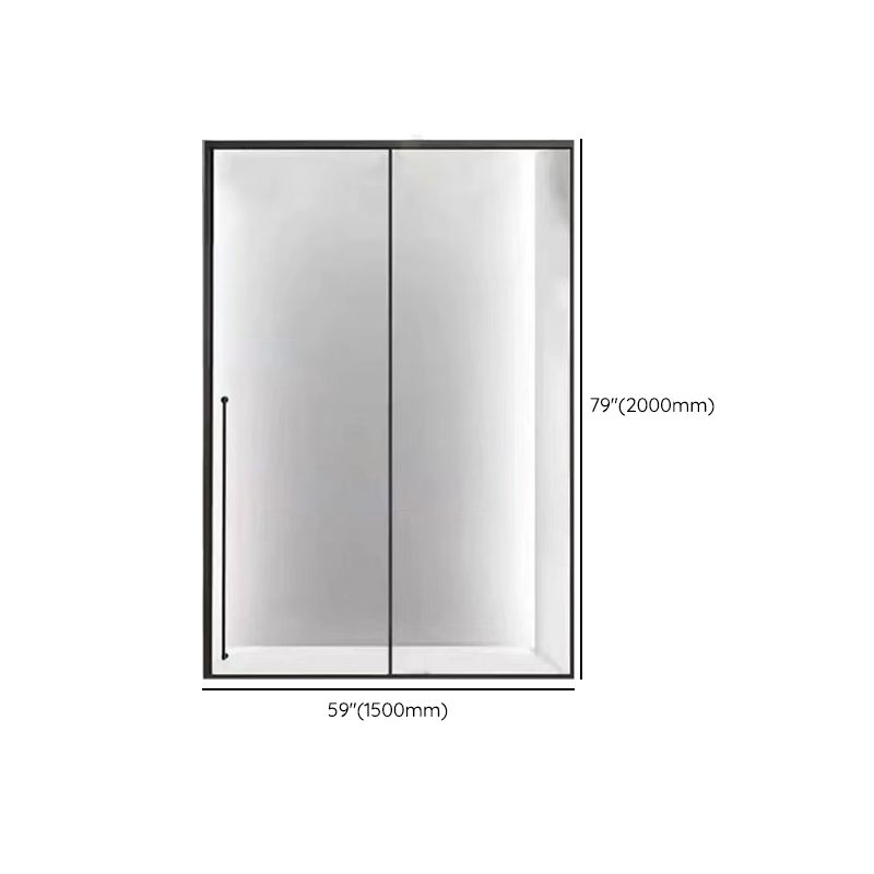 Tempered Glass Single Sliding Shower Bath Door Transparent Metal Framed Shower Door