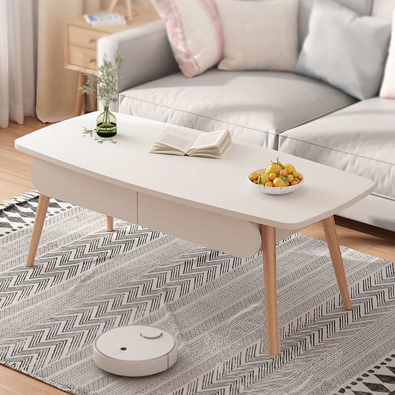 Modern Wooden Rectangular/Geometric Coffee Table with Storage Cocktail Table