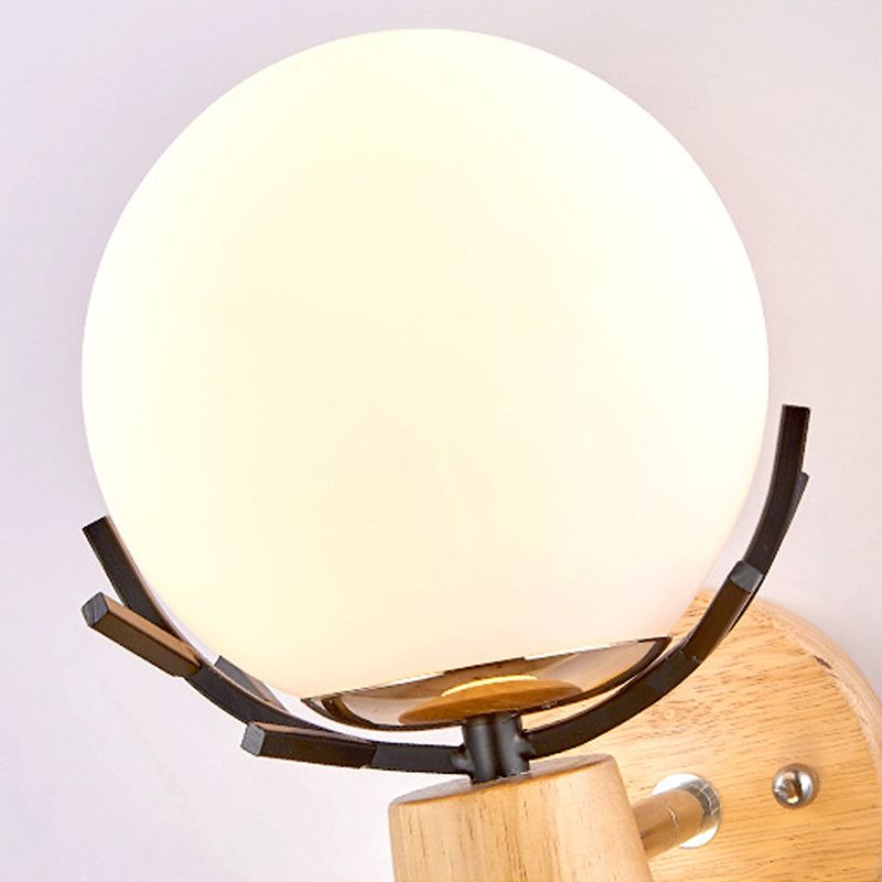 Simple Log Wall Sconce One Bulb Modern Wall Mounted Light Fixture for Living Room