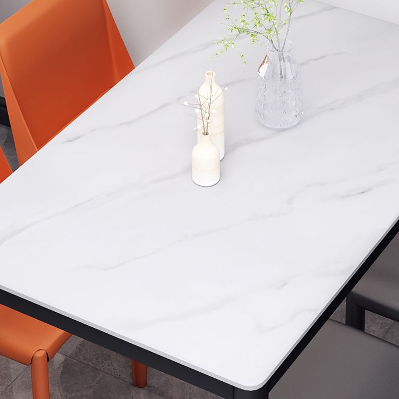 Table à manger en pierre de style industriel Table rectangle de base 4 jambes pour la maison