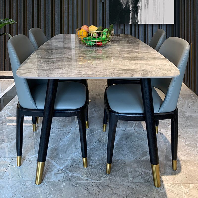 Rectangle Sintered Stone Table for Restaurant Industrial Dining Table with 4 Legs