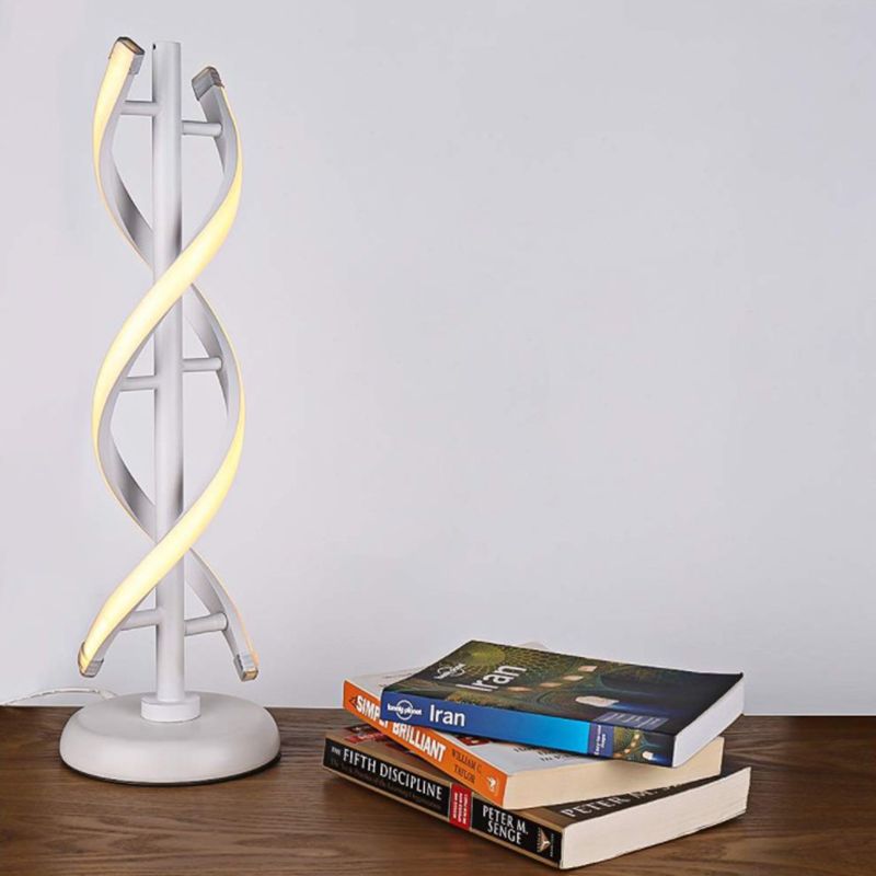 Lampada da tavolo lineare bianco semplicità Luce notturna a LED acrilico per decorazione della camera da letto