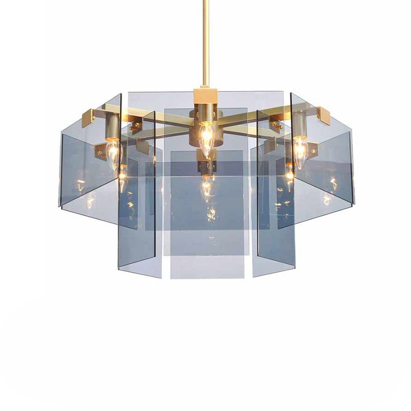 Moderner Stil Gold Kronleuchter Leuchte Geometrie Formglas hängendes Licht