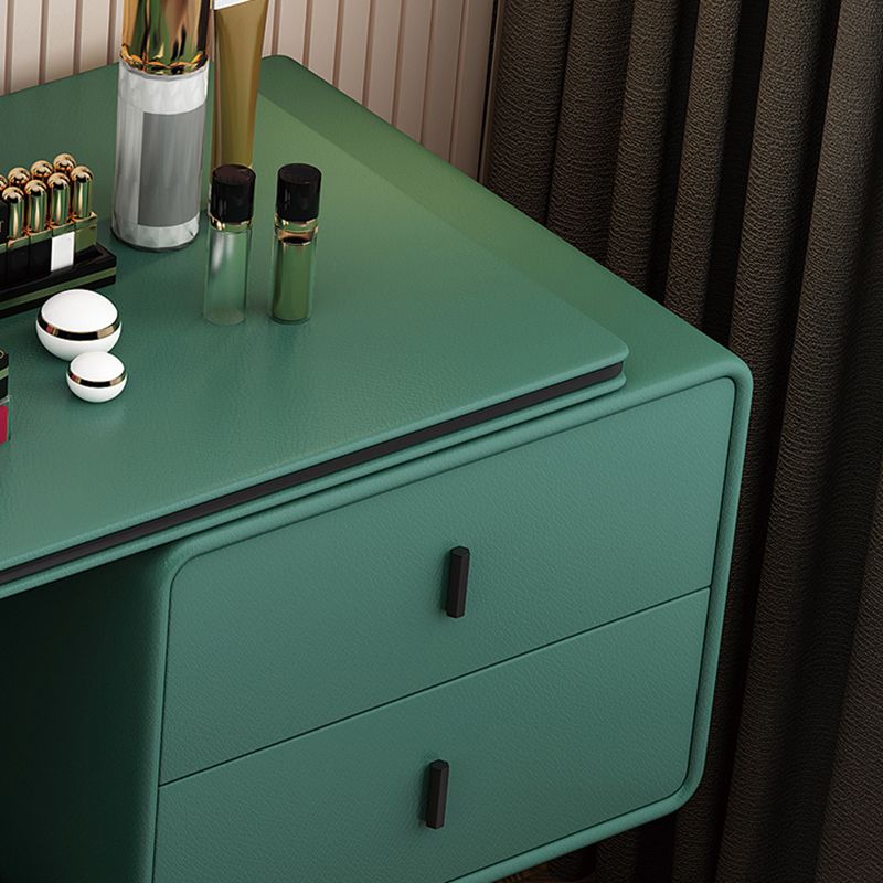 Glam Makeup Dressing Table Leather Make-up Vanity with Double Drawer