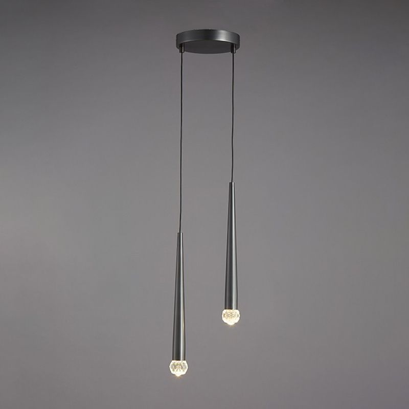 Lámpara de suspensión de techo cónico de estilo de cristal de estilo moderno