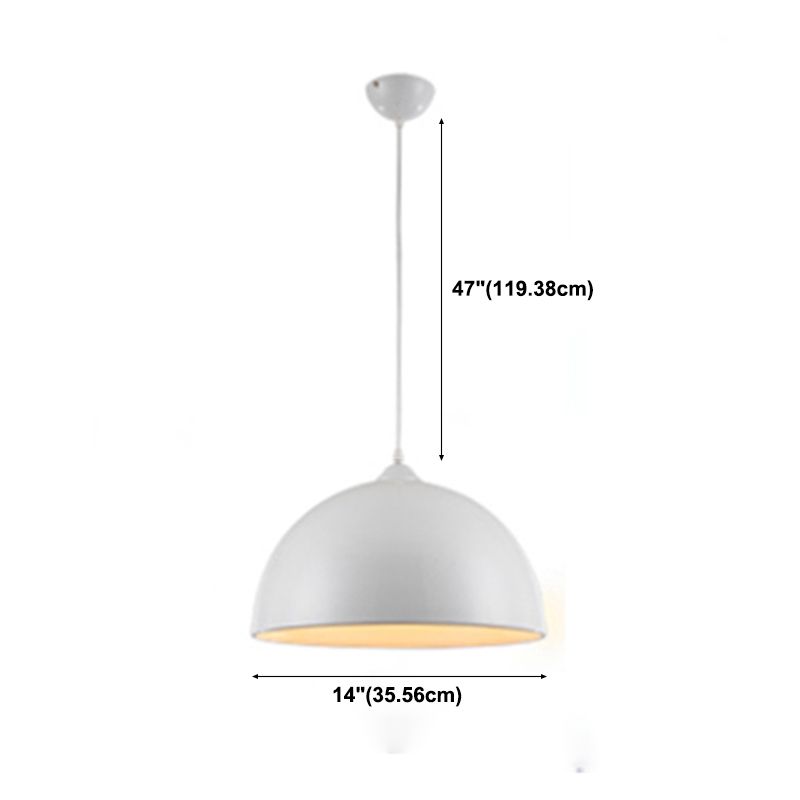 Lámpara colgante de tono de cúpula de 1 luces, luz colgante de metal contemporáneo para restaurante