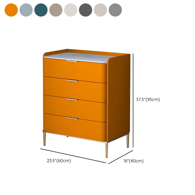 Glam Stone Storage Chest Bedroom 15.7" Wide Vertical Chest with Drawers