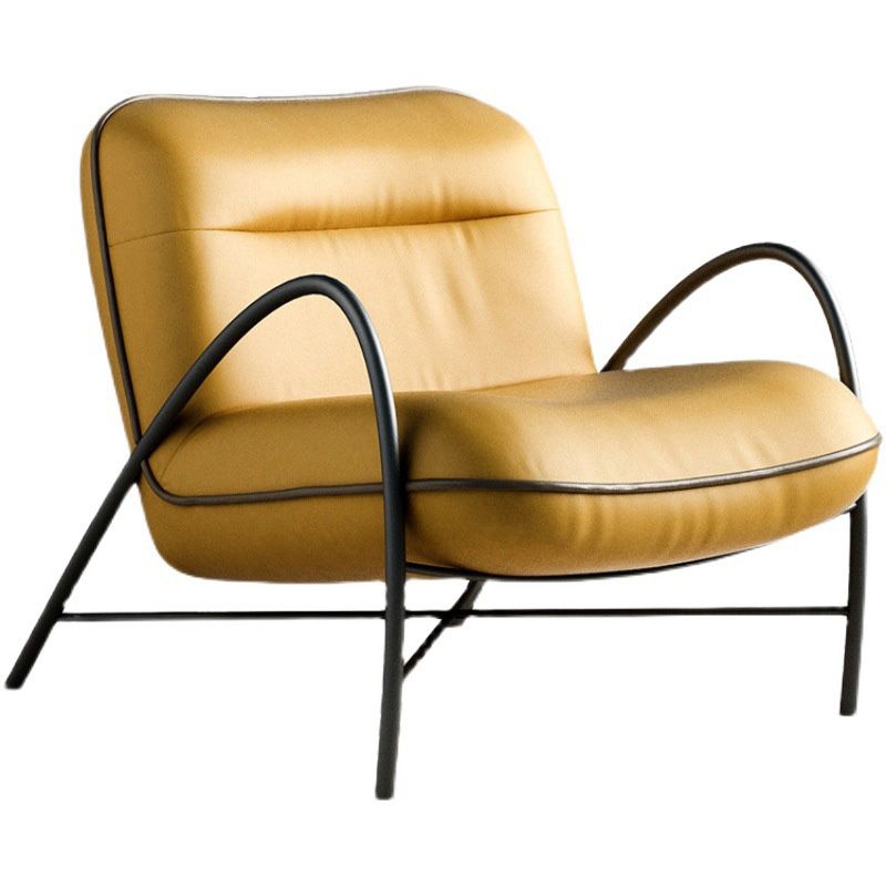 Contemporary Accent Armchair Modern Upholstered Accent Chair in Yellow