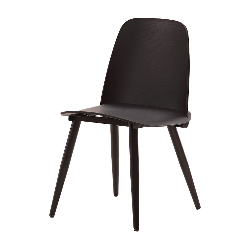 Scandinavian Plastic Dining Chairs Armless Low Back Dining Side Chair
