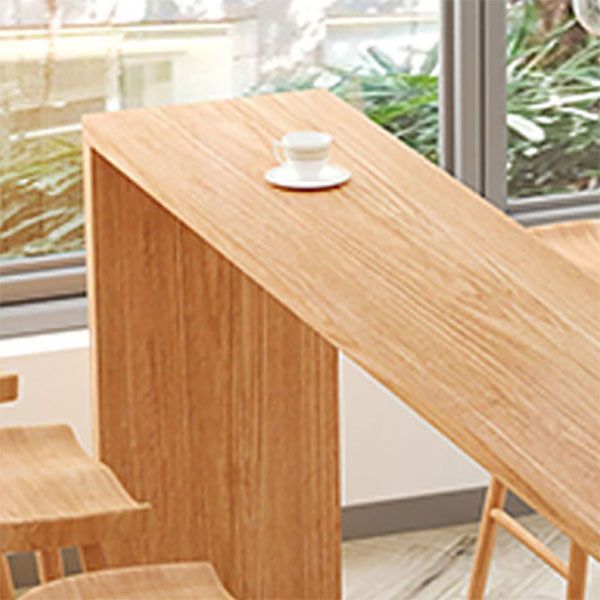 1/5/9 Pieces Luxurious Rectangular Pub Table Set Wooden Counter Table with Backless Stools