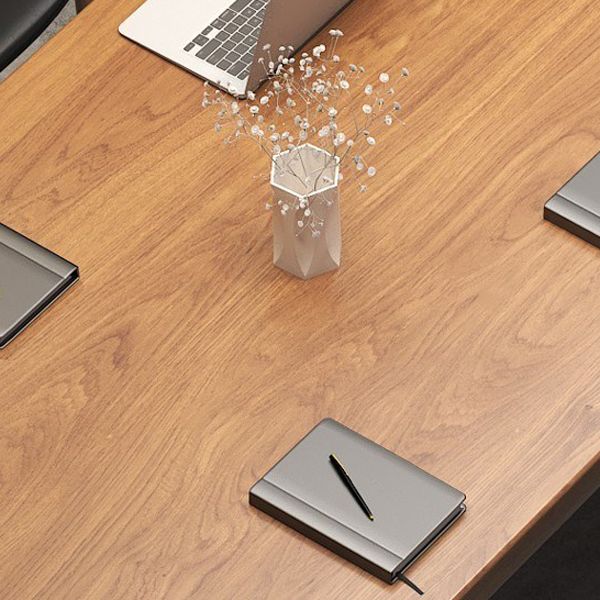 Natural Solid Wood Dining Collection Trestle Base Industrial Dining Table without Chair