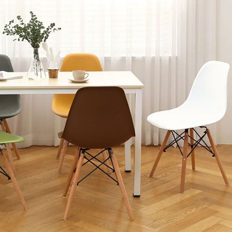 Sedie da cucina in stile contemporaneo sedie laterali senza braccio con gambe in legno
