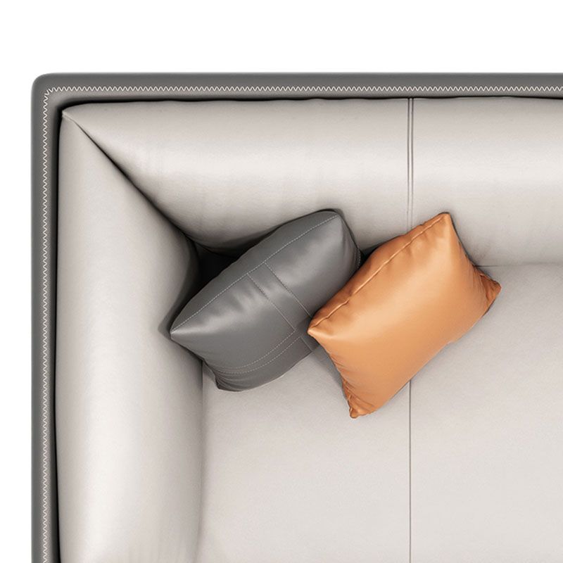 Contemporary Stationary Sofa Standard Square Arm Sofa for Living Room