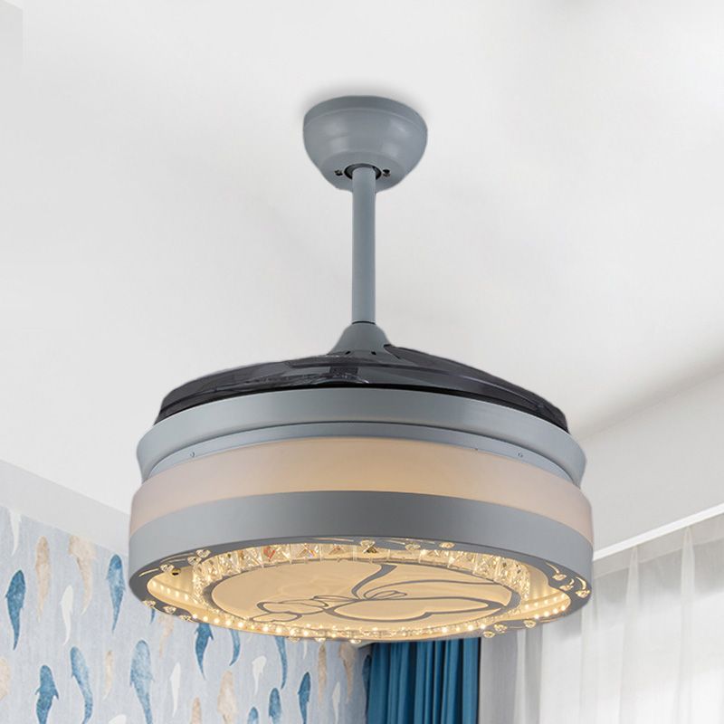 42.5 "W LIGEN DE VENTO DE TRABLE BLANCO CRISTAL MODERNO LECURA DE MONTAJE DE SEMILLA DEL LED DE LED DE LED