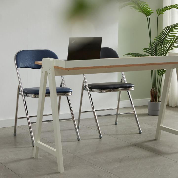 Industriële stijl PU lederen eetkamerstoelen Open achterste zijkoelen voor thuis