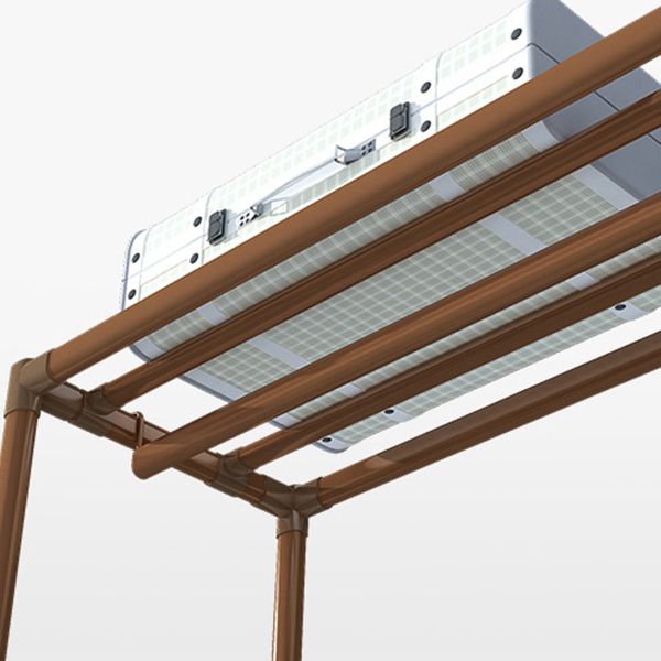 Brown Metal Frame Wardrobe Armoire Modern Folding Wardrobe Cabinet