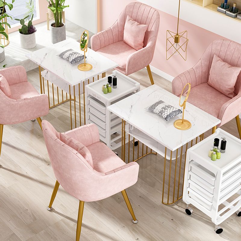 Scandinavian Style Metal Dining Chair Bedroom Solid Back Dining Arm Chairs