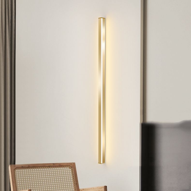 Linear Shape Metal Wall Light Modern Style Single Light Wall Lighting Idea