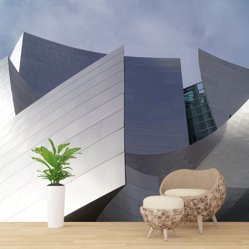 American City Architecture Mural Mildew Resistant Wallpaper for Meeting Room