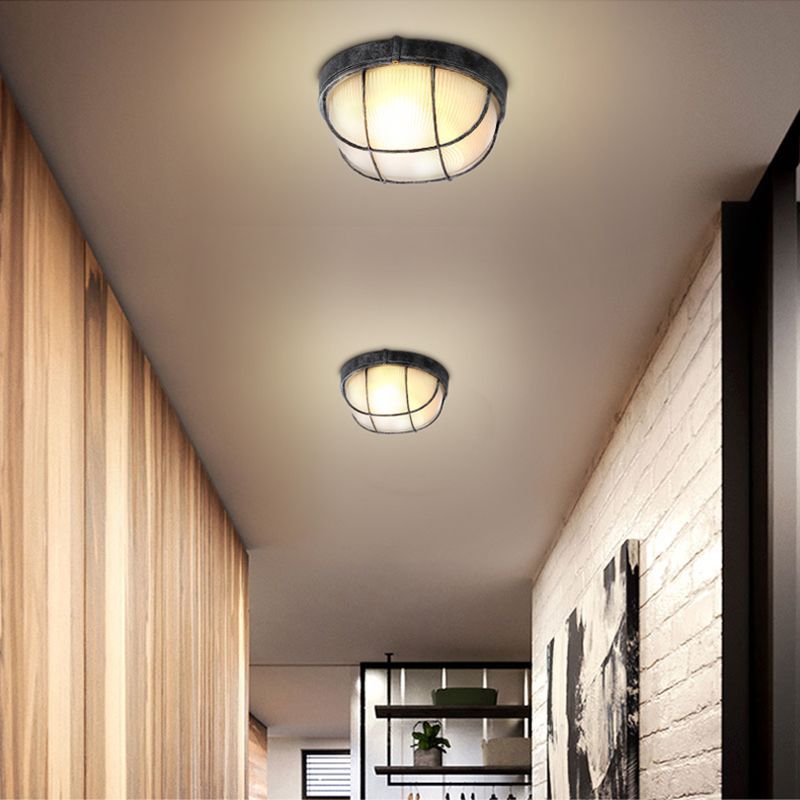 Retro Flush Mount Ceiling Light Bowl Shape Ceiling Lamp for Balcony