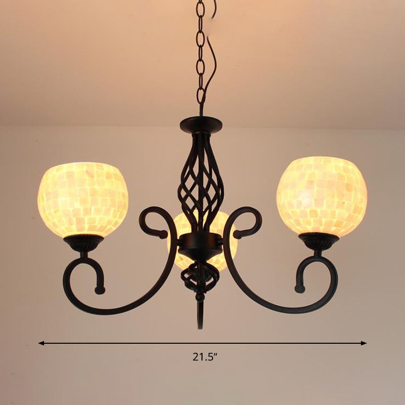 Blanc 5/6/8 Lumières luminaire luminaire baroque coquille de suspension Globe Suspension pour la cuisine