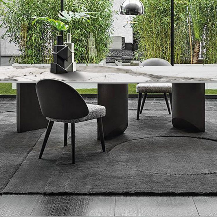 Modern Metal Base Dining Table Stone Rectangle Dining Table for Home