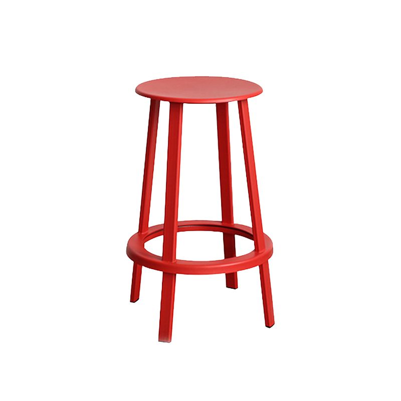 Modern Rotatable Backless Counter Stool Iron Cafe Bar Stool with Pedal