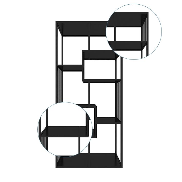 Nordic Home Office Bookshelf Metal Open Back Etagere Bookcase