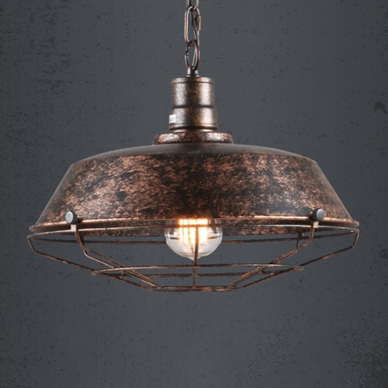 Luce a sospensione in ferro battuto a 1 luce vintage fienile a soffitto per la barra