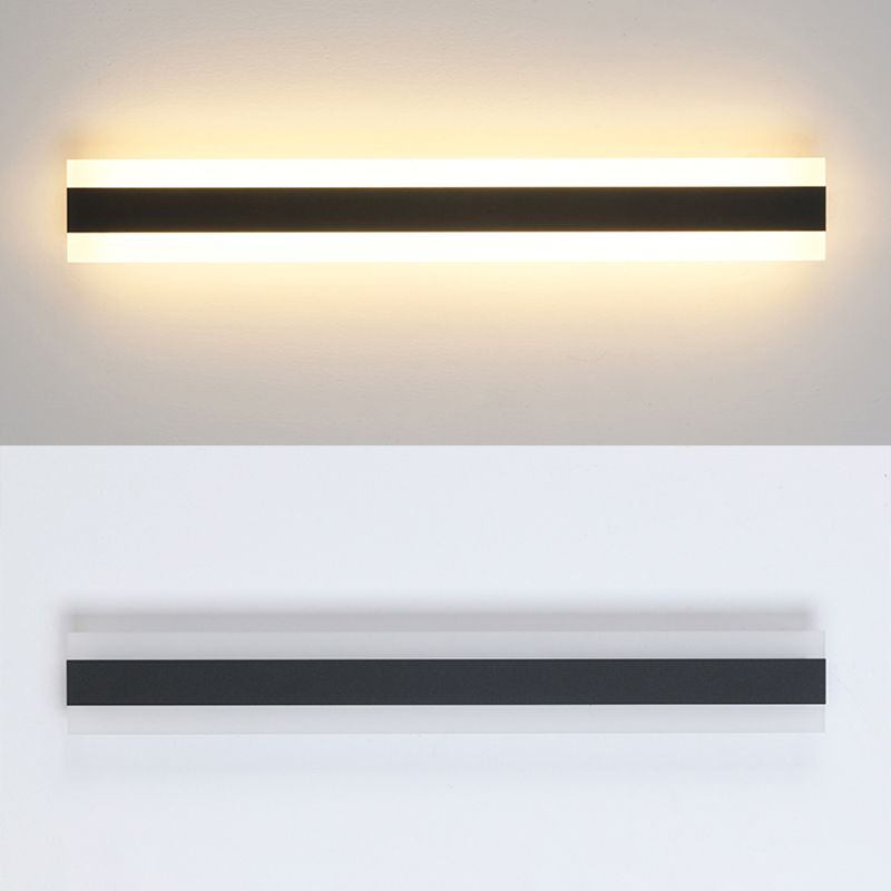 Iluminación de pared led de metal moderna negra al aire libre de 1 luces de pared de 1 luces