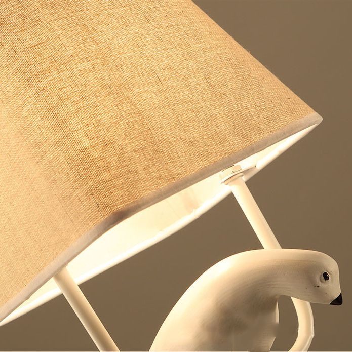 Dinning Room Pendant Light Fixture Rustic White Hanging Lamp Kit Square Fabric Shade