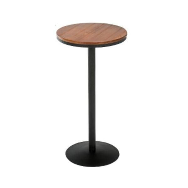 Industrial Style Black Iron Bar Table Brown Wood Top Bistro Table for Cafe